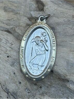 Saint Christopher Two-Tone Sterling Silver & Gold Vermeil Medal Pendant